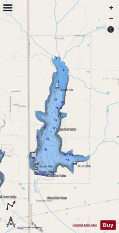Chandler Lake depth contour Map - i-Boating App - Streets