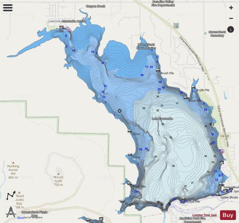 Lake Lawtonka depth contour Map - i-Boating App - Streets