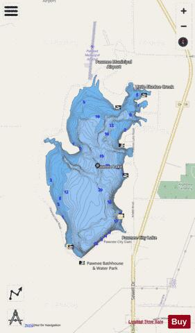 Pawnee Lake depth contour Map - i-Boating App - Streets