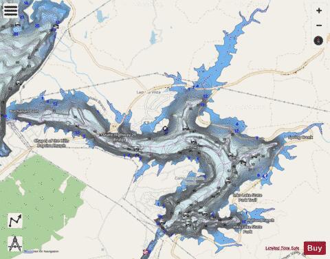 Inks depth contour Map - i-Boating App - Streets