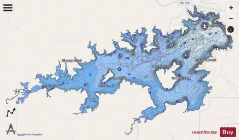 Kickapoo depth contour Map - i-Boating App - Streets
