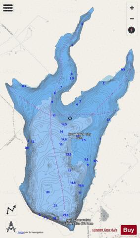 New Terrell City Lake depth contour Map - i-Boating App - Streets