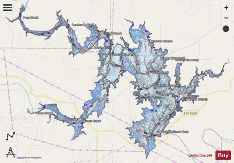 O H Ivie Reservoir depth contour Map - i-Boating App - Streets