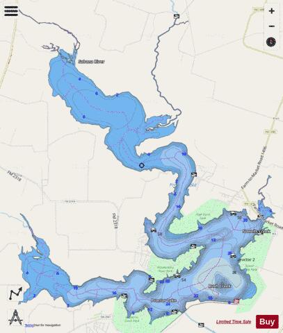 Proctor depth contour Map - i-Boating App - Streets