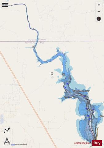 RedBluff depth contour Map - i-Boating App - Streets