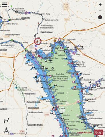 Cumberland River mile 3 to mile 75 Marine Chart - Nautical Charts App - Streets