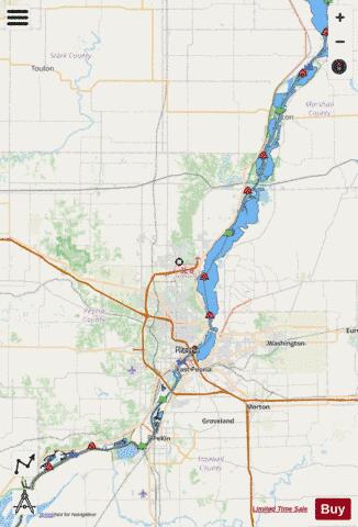 Illinois River mile 137 to mile 199 Marine Chart - Nautical Charts App - Streets