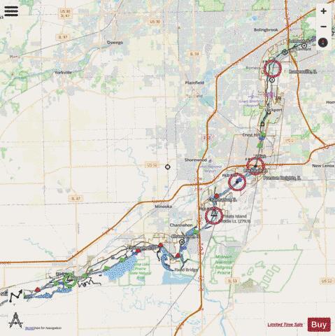 Illinois River mile 258 to mile 302 Marine Chart - Nautical Charts App - Streets
