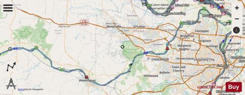 Missouri River mile 0 to 100 Marine Chart - Nautical Charts App - Streets