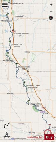 Missouri River mile 499 to mile 599 Marine Chart - Nautical Charts App - Streets