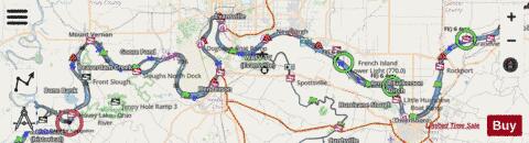Ohio River mile 736 to mile 852 Marine Chart - Nautical Charts App - Streets