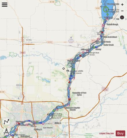 Upper Mississippi River mile 481 to mile 524 Marine Chart - Nautical Charts App - Streets