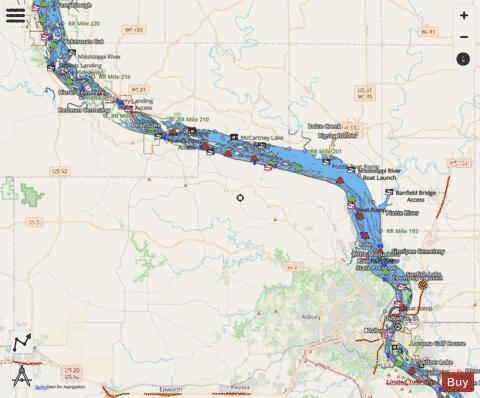Upper Mississippi River mile 578 to mile 615 Marine Chart - Nautical Charts App - Streets