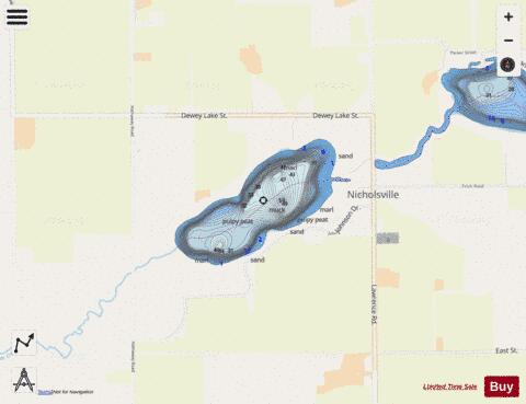 Bunker Lake depth contour Map - i-Boating App - Streets