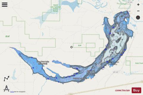 Nelson Reservoir depth contour Map - i-Boating App - Streets