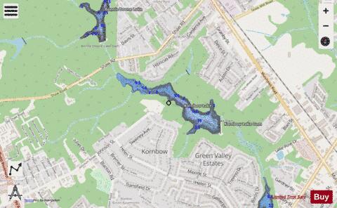 Kornbow Lake depth contour Map - i-Boating App - Streets