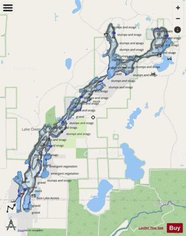 Lake Owen depth contour Map - i-Boating App - Streets