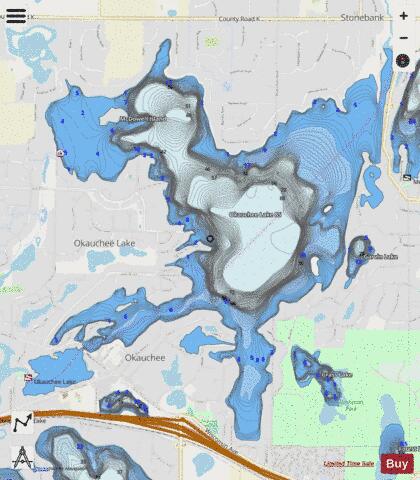 Okauchee Lake 85 depth contour Map - i-Boating App - Streets