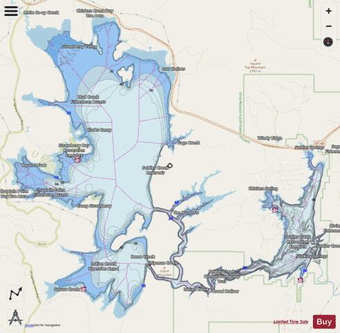 Strawberry / Soldier Creek Reservoir depth contour Map - i-Boating App - Streets