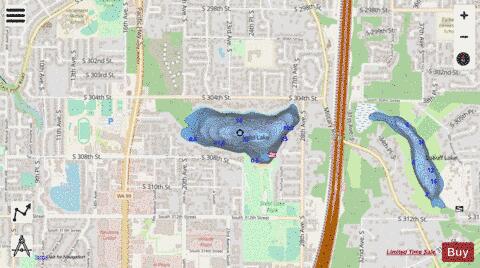 Steel Lake depth contour Map - i-Boating App - Streets