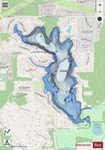 Lake Sawyer depth contour Map - i-Boating App - Streets