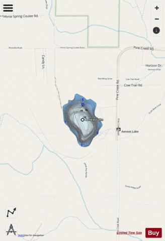 Aeneas Lake depth contour Map - i-Boating App - Streets