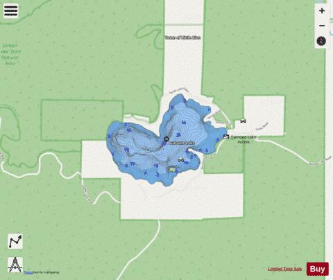 Burrows Lake depth contour Map - i-Boating App - Streets