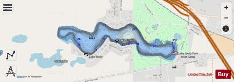 Lake Emily depth contour Map - i-Boating App - Streets