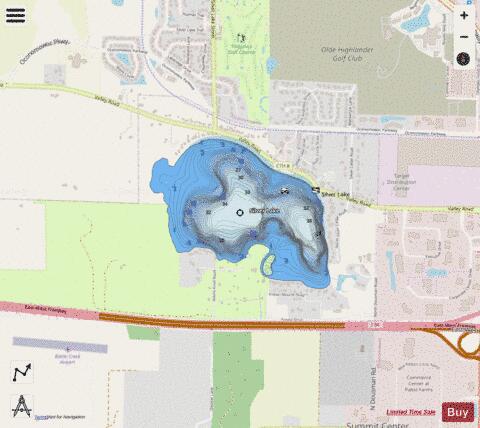 Silver Lake depth contour Map - i-Boating App - Streets