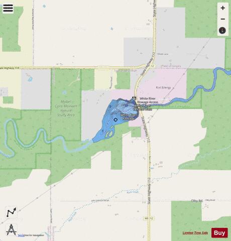 White River Flowage depth contour Map - i-Boating App - Streets
