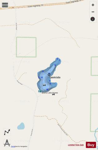 Quartz Lake depth contour Map - i-Boating App - Streets