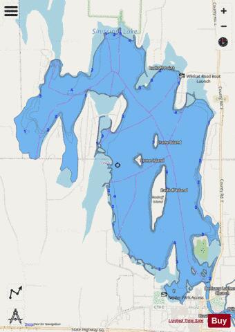 Lake Sinissippi depth contour Map - i-Boating App - Streets