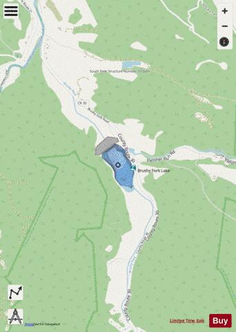 Brushy Fork depth contour Map - i-Boating App - Streets