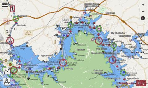 Kentucky Third depth contour Map - i-Boating App - Streets